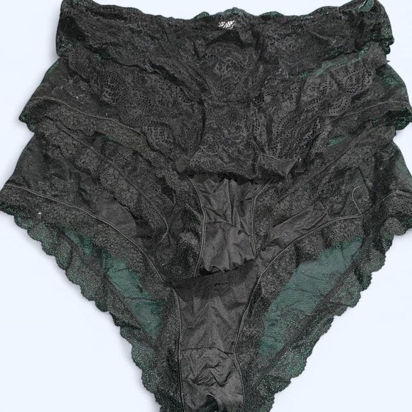 Set of 3 black lace/mesh lingerie bottoms in size 4X - Picture 1 of 7